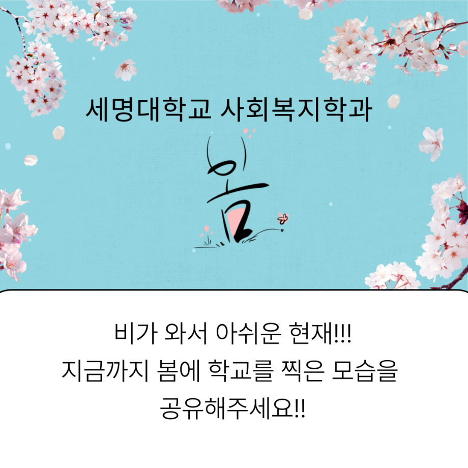 세명대학교 사회복지학과 봄 사진 공유해주세요!